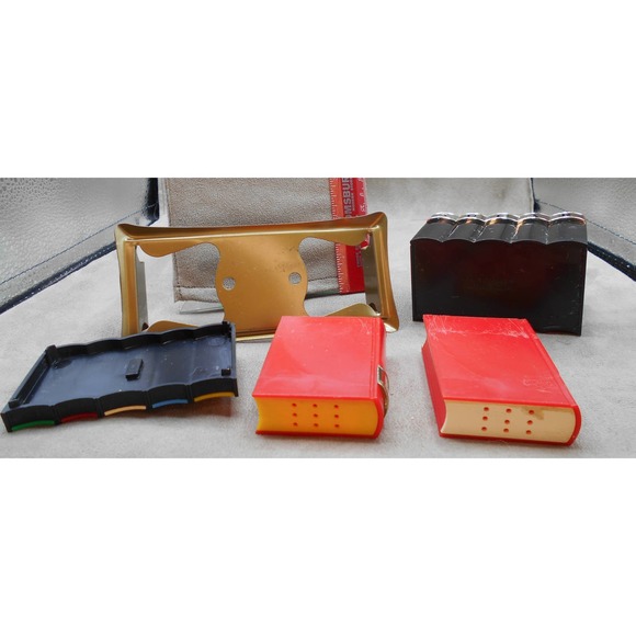 Vintage Bookshelf Salt & Pepper Shaker Set w/Sugar Container Davis Prod. 1950s - Picture 11 of 13